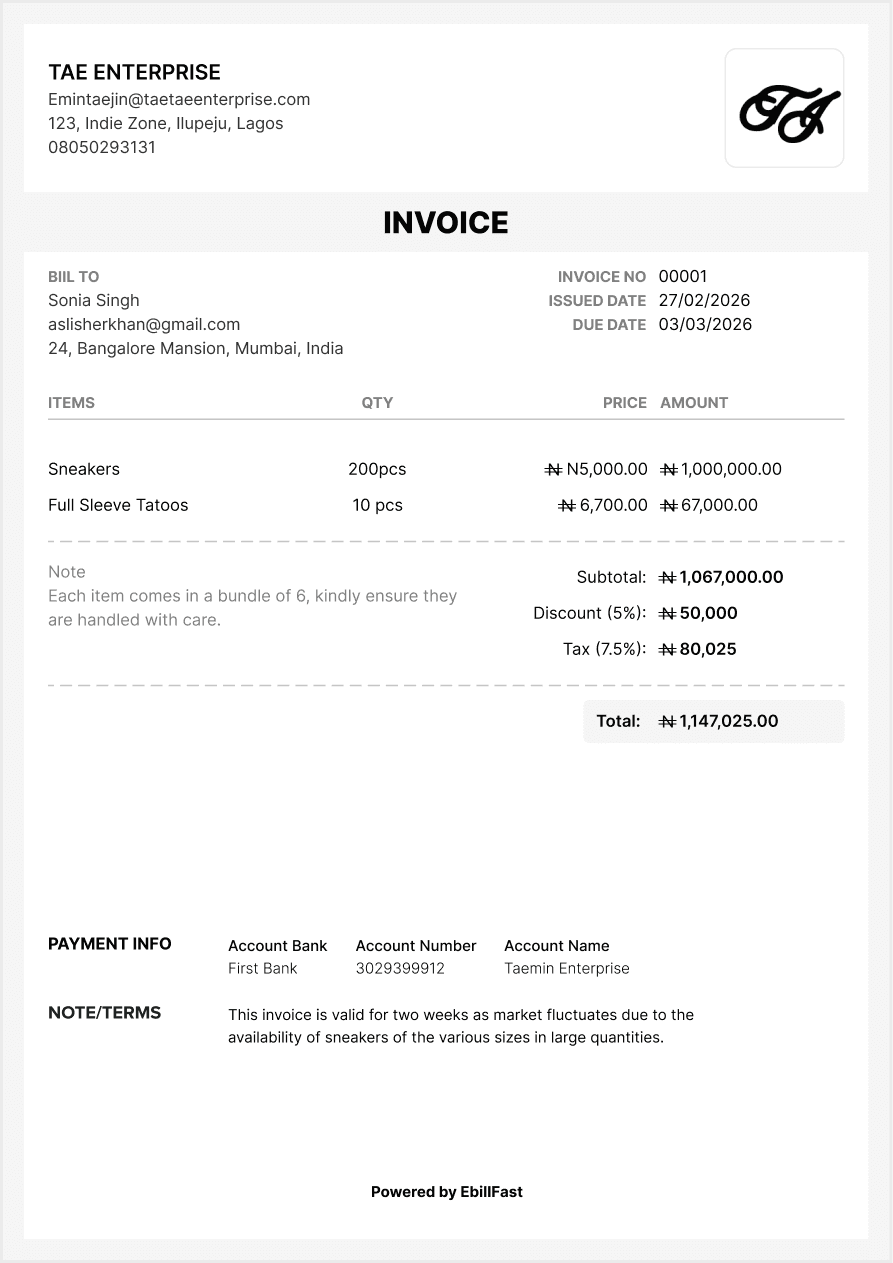 Invoice Big